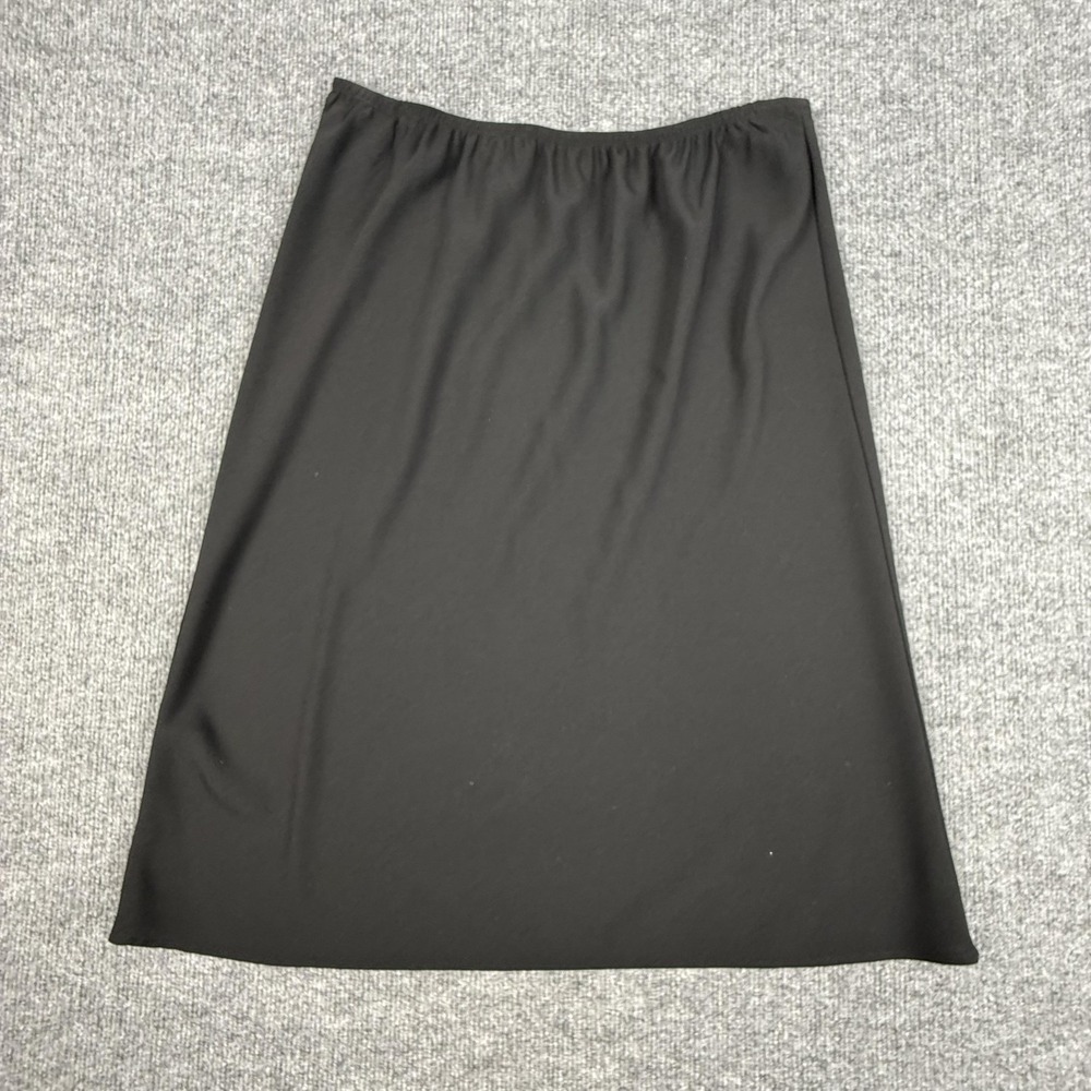MICHELE Skirt Womens Large Black A-Line Midi Elastic Waist Pull On 6369043M USA